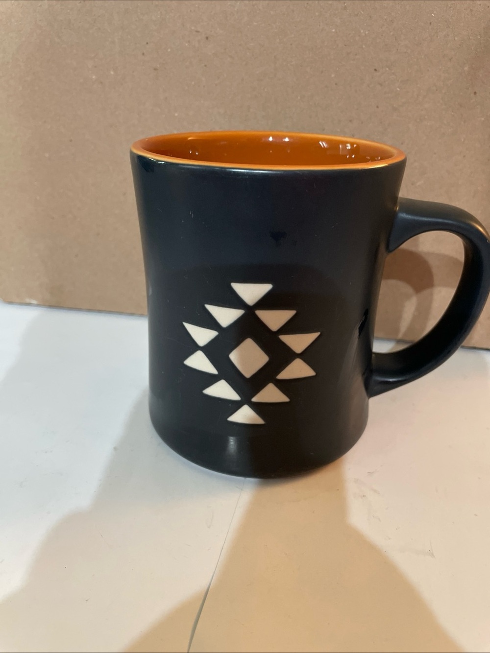 Starbucks 2012 "Guatemala Antigua Aztec" Collection Matte Black Coffee Mug~16oz
